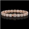 Image 2 : 14.57 ctw Emerald Cut Diamond Micro Pave Bracelet 18K Rose Gold - REF-2284K2Y