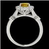 Image 2 : 1.5 ctw Certified SI/I Fancy Intense Yellow Diamond Ring 10k White Gold - REF-190X9A