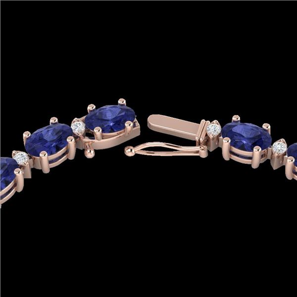 61.85 ctw Tanzanite & VS/SI Diamond Eternity Necklace 10k Rose Gold - REF-792N8F