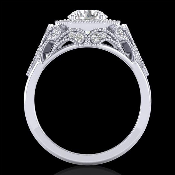 1.75 ctw VS/SI Diamond Solitaire Art Deco Ring 18k White Gold - REF-436R4K