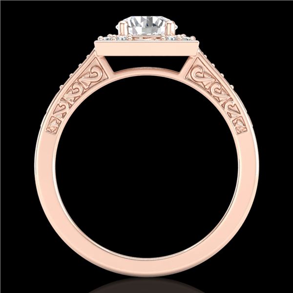 1.1 ctw VS/SI Diamond Art Deco Ring 18k Rose Gold - REF-227N3F