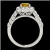 Image 2 : 2.5 ctw Certified SI/I Fancy Intense Yellow Diamond Ring 10k White Gold - REF-245F5M