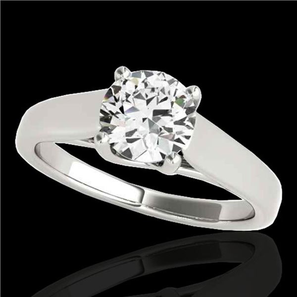 1 ctw Certified Diamond Solitaire Ring 10k White Gold - REF-182A8N