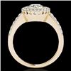 Image 2 : 1.5 ctw Certified Diamond Solitaire Halo Ring 10k Yellow Gold - REF-218H2R