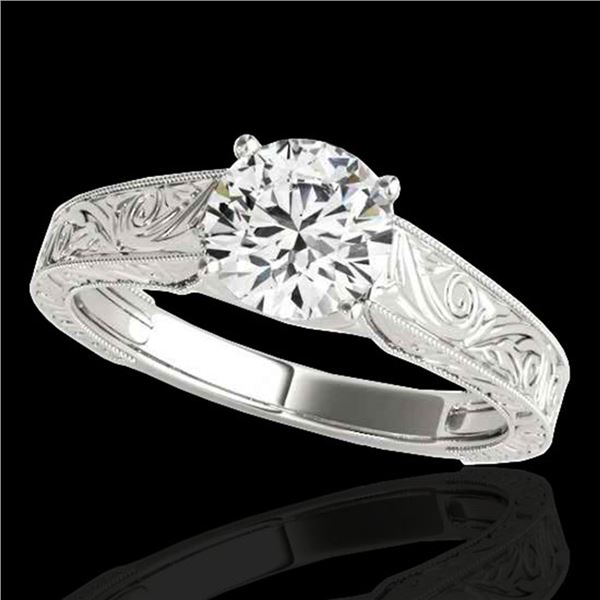 1 ctw Certified Diamond Solitaire Ring 10k White Gold - REF-177K3Y