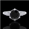 Image 2 : 1.17 ctw Fancy Black Diamond Engagment Art Deco Ring 18k White Gold - REF-85Y5X