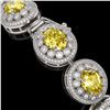 Image 3 : 40.37 ctw Canary Citrine & Diamond Victorian Bracelet 14K White Gold - REF-1186Y4X