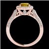 Image 2 : 2.15 ctw Certified SI/I Fancy Intense Yellow Diamond Ring 10k Rose Gold - REF-252F3M