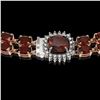 Image 3 : 33.54 ctw Garnet & Diamond Necklace 14K Rose Gold - REF-527M3G