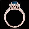 Image 2 : 2.01 ctw SI Certified Fancy Blue Diamond Halo Ring 10k Rose Gold - REF-156M8G