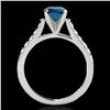 Image 2 : 1.45 ctw SI Certified Fancy Blue Diamond Solitaire Ring 10k White Gold - REF-163F6M
