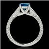 Image 2 : 1 ctw SI Certified Fancy Blue Diamond Solitaire Ring 10k White Gold - REF-114X5A