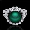 Image 1 : 0.83 CT Micro Pave VS/SI Diamond & Peacock Pearl Ring 18k White Gold - REF-85K5Y