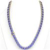 Image 3 : 100 ctw Tanzanite & Diamond Micro Necklace 14k Yellow Gold - REF-1618K2Y