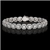 Image 1 : 8.83 ctw Cushion Cut Diamond Micro Pave Bracelet 18K White Gold - REF-770Y8X
