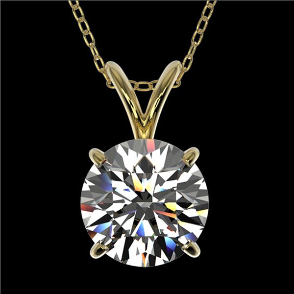 1.55 ctw Certified Quality Diamond Necklace 10k Yellow Gold - REF-224H8R