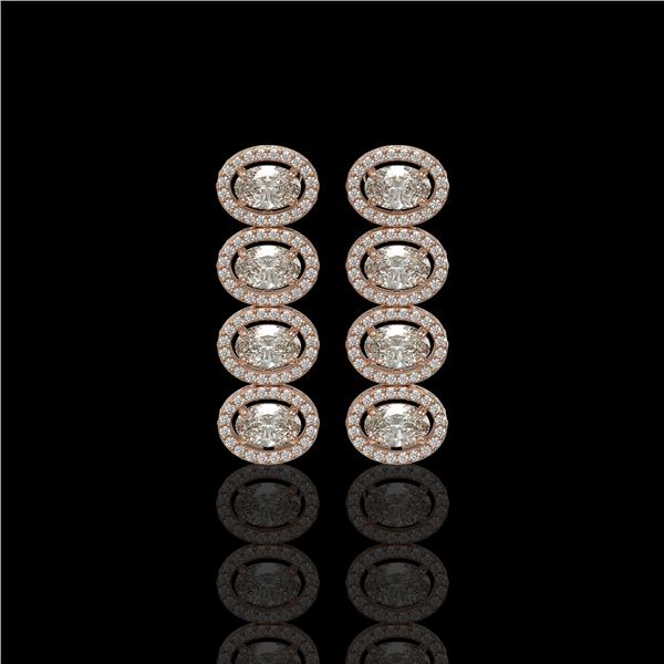 5.33 ctw Oval Cut Diamond Micro Pave Earrings 18K Rose Gold - REF-736X8A