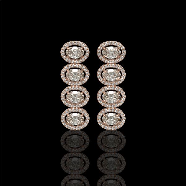 5.33 ctw Oval Cut Diamond Micro Pave Earrings 18K Rose Gold - REF-736X8A