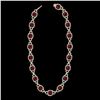 Image 2 : 66 ctw Garnet & Micro VS/SI Diamond Eternity Necklace 14k Yellow Gold - REF-881K8Y