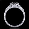 Image 3 : 1 ctw Fancy Black Diamond Engagment Art Deco Ring 18k White Gold - REF-90R9K