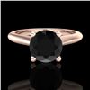 Image 2 : 1.36 ctw Fancy Black Diamond Engagment Art Deco Ring 18k Rose Gold - REF-66Y8X