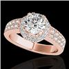 Image 1 : 1.4 ctw Certified Diamond Solitaire Halo Ring 10k Rose Gold - REF-204W5H