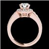 Image 2 : 1.4 ctw Certified Diamond Solitaire Halo Ring 10k Rose Gold - REF-204W5H