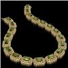 Image 2 : 130.05 ctw Tourmaline & Diamond Victorian Necklace 14K Yellow Gold - REF-3619A6N