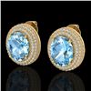 Image 1 : 10 ctw Sky Blue Topaz & Micro Pave Diamond Earrings 18k Yellow Gold - REF-161Y8X