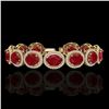 Image 1 : 30 ctw Ruby & Micro Pave VS/SI Diamond Certified Bracelet 10k Yellow Gold - REF-454W5H