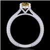 Image 3 : 1.45 ctw Intense Fancy Yellow Diamond Art Deco Ring 18k White Gold - REF-290K9Y