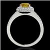 Image 2 : 1.6 ctw Certified SI/I Fancy Intense Yellow Diamond Ring 10k White Gold - REF-203W2H