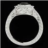 Image 2 : 2 ctw Certified VS Black Diamond Solitaire Halo Ring 10k White Gold - REF-64N6F