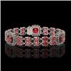 Image 1 : 18.93 ctw Tourmaline & Diamond Bracelet 14K White Gold - REF-314G8W