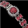 Image 3 : 18.93 ctw Tourmaline & Diamond Bracelet 14K White Gold - REF-314G8W