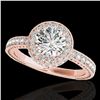 Image 1 : 1.51 ctw Certified Diamond Solitaire Halo Ring 10k Rose Gold - REF-197K8Y