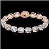 Image 2 : 79 ctw Sky Blue Topaz & Micro Diamond Bracelet 14k Rose Gold - REF-229A3N