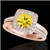 Image 1 : 1.33 ctw Certified SI/I Fancy Intense Yellow Diamond Ring 10k Rose Gold - REF-197Y8X