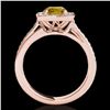 Image 2 : 1.33 ctw Certified SI/I Fancy Intense Yellow Diamond Ring 10k Rose Gold - REF-197Y8X