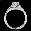 Image 2 : 2 ctw Certified Diamond Solitaire Halo Ring 10k White Gold - REF-381H8R