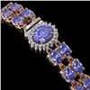 Image 2 : 28.22 ctw Tanzanite & Diamond Bracelet 14K Rose Gold - REF-400M2G