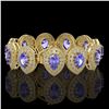 Image 2 : 50.04 ctw Tanzanite & Diamond Victorian Bracelet 14K Yellow Gold - REF-2636W4H