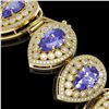 Image 3 : 50.04 ctw Tanzanite & Diamond Victorian Bracelet 14K Yellow Gold - REF-2636W4H