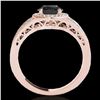 Image 2 : 1.5 ctw Certified VS Black Diamond Solitaire Halo Ring 10k Rose Gold - REF-57G8W