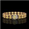Image 1 : 14.14 ctw Citrine & Diamond Bracelet 14K Rose Gold - REF-209K3Y