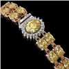 Image 2 : 14.14 ctw Citrine & Diamond Bracelet 14K Rose Gold - REF-209K3Y