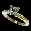 Image 1 : 1.25 ctw Certified VS/SI Quality Princess Diamond Ring 10k Yellow Gold - REF-304G6W