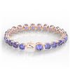 Image 3 : 40 ctw Tanzanite & Micro Pave Diamond Bracelet 14k Rose Gold - REF-618F2M