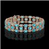 Image 1 : 16.06 ctw Swiss Topaz & Diamond Row Bracelet 10K Rose Gold - REF-209W3H