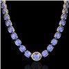 Image 2 : 170 ctw Tanzanite & Diamond Micro Eternity Necklace 14k Yellow Gold - REF-3163A6N